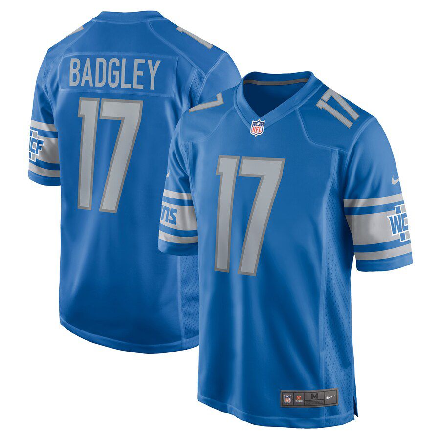 Men Detroit Lions 17 Michael Badgley Nike Blue Home Game Player NFL Jersey